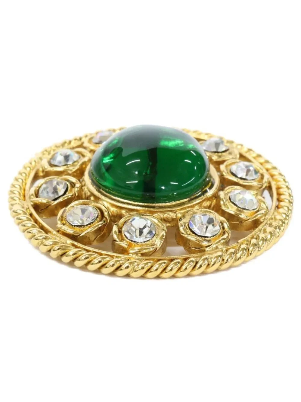 Chanel 2 5 Gripoix Circle Brooch